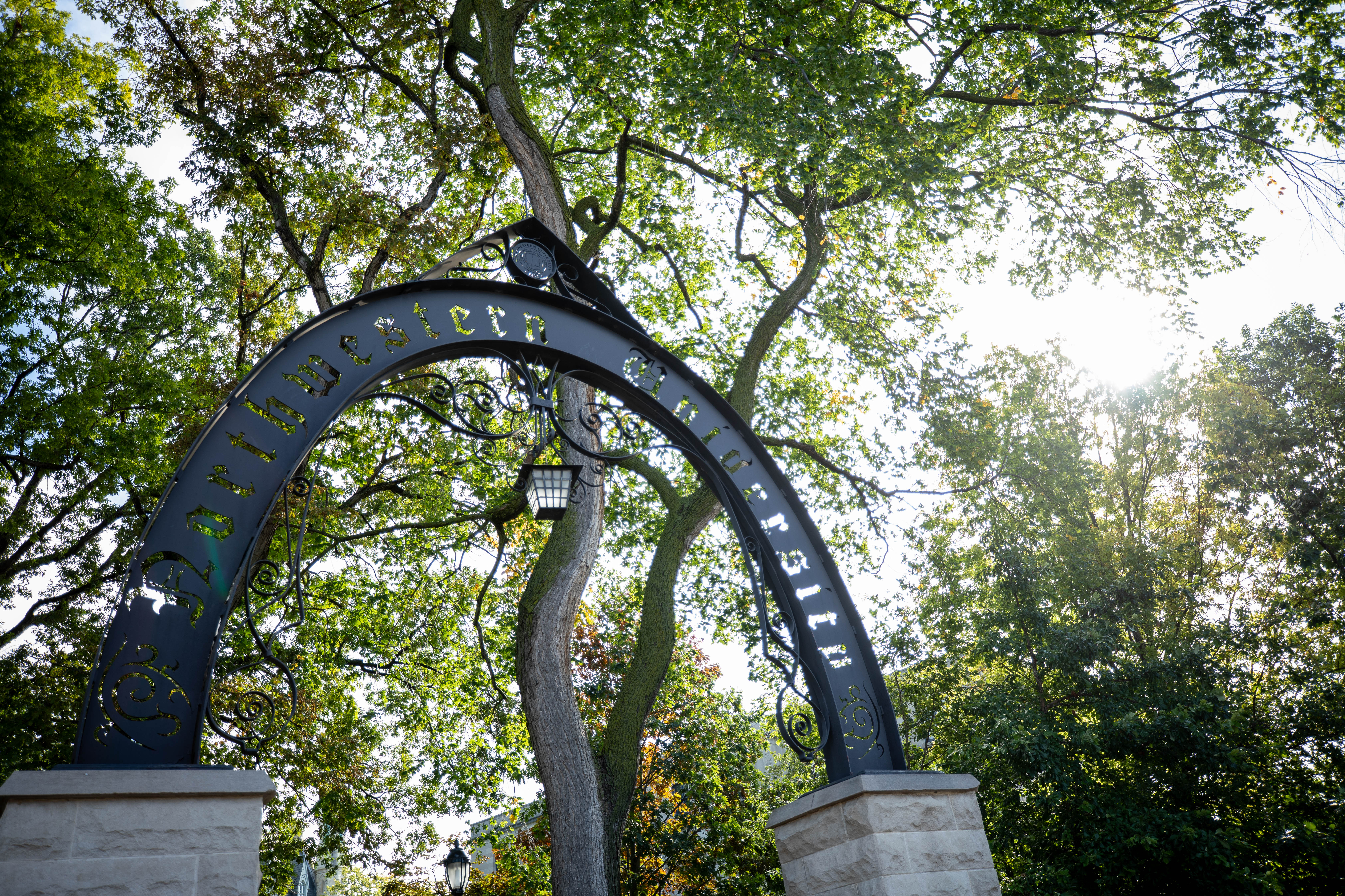 Northwestern arch in springtime