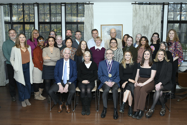 Dr. William Leonard with Global Health Studies and Anthropology faculty and staff and the Watkins Family